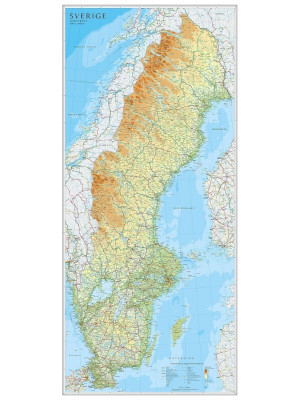 Sverige vggkarta 1:1,3 milj 55x123 cm i gruppen Produkter / Kartor & Bcker / Vggkartor hos Riksfrbundet M Sverige (9789189427150)