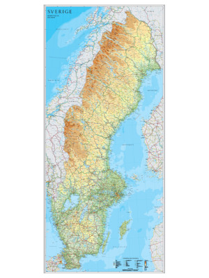 Sverige vggkarta 1:900 000, 79x176cm i gruppen Produkter / Kartor & Bcker / Vggkartor hos Riksfrbundet M Sverige (9789189427556)