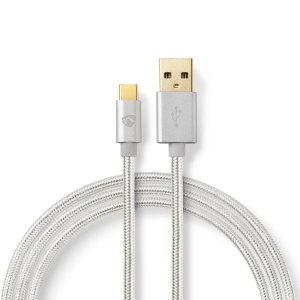 Nedis USB-C kabel 1m i gruppen Produkter / Teknik & Mobiltillbehör / Laddare & Powerbank hos Riksförbundet M Sverige (CCTB60600AL10)