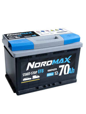 Startbatteri Nordmax EFB 12V 70Ah 650A i gruppen Produkter / Bil & Fordon / Startbatteri hos Riksförbundet M Sverige (NM096EFB)