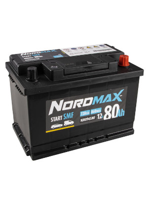 Startbatteri Nordmax SMF 12V 80Ah 720A i gruppen Produkter / Bil & Fordon / Startbatteri hos Riksförbundet M Sverige (NM096SMF)