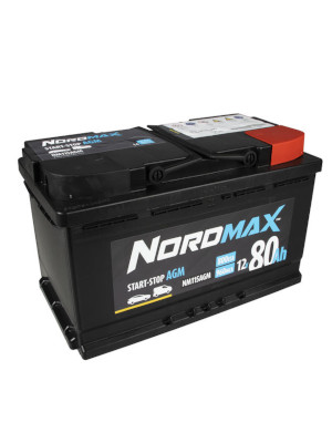 Startbatteri Nordmax AGM 12V 80Ah 800A