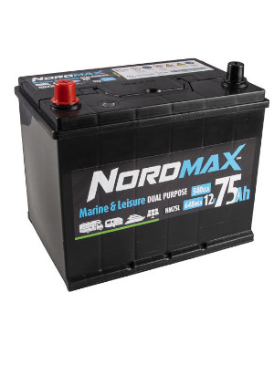 Start & fritidsbatteri Nordmax 12V 75Ah 540A i gruppen Produkter / Bil & Fordon / Startbatteri hos Riksfrbundet M Sverige (NM75L)