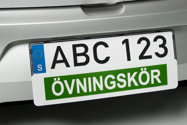 Övningskörningsskylt kardborre