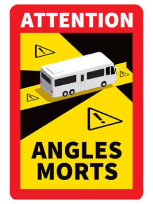 Varningsdekal Angles Morts - Avtagbara dekaler 3-pack Fraktfritt