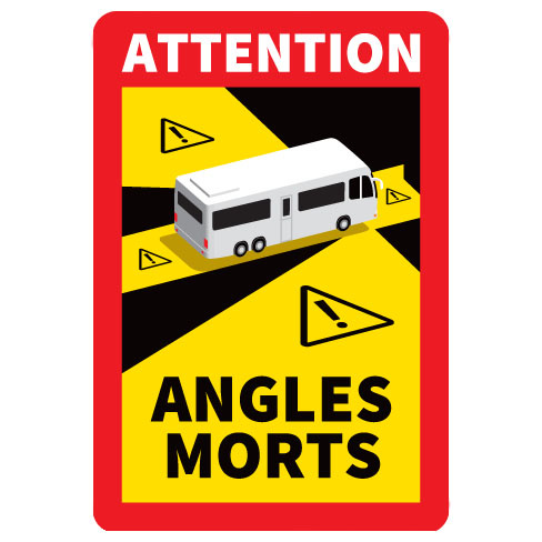 Varningsdekal Angles Morts - Klisterdekal i vinyl 3-pack Fraktfritt