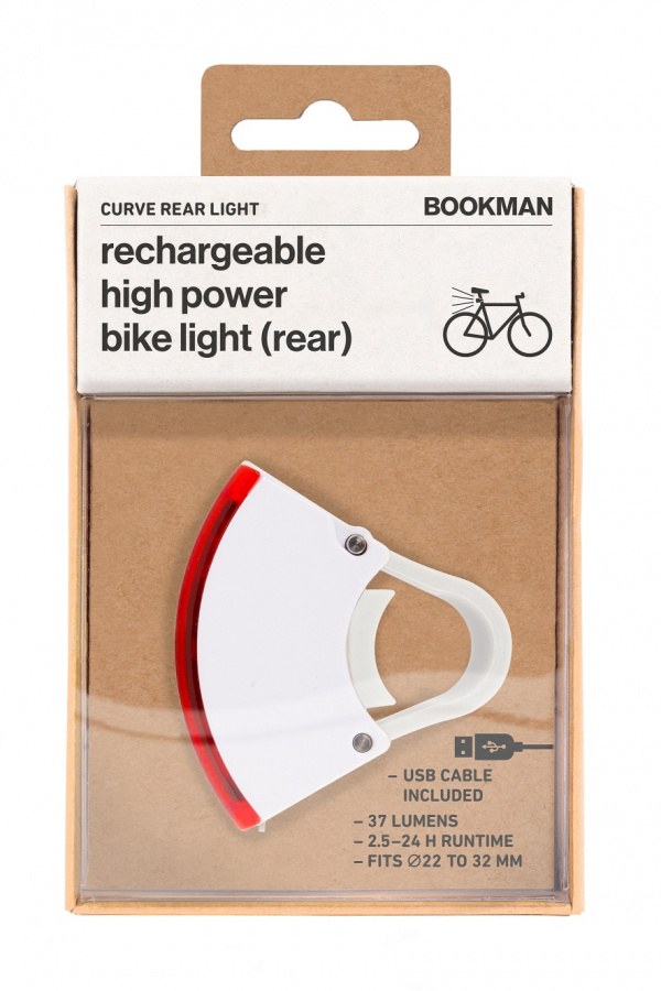 Bookman cykellampa bak vit