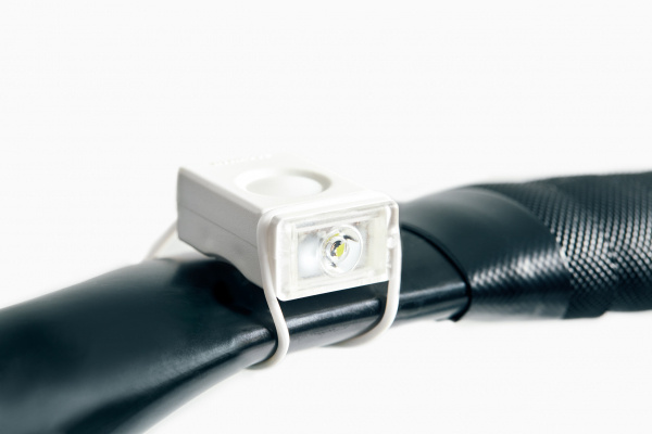 Bookman cykellampa block light fram vit