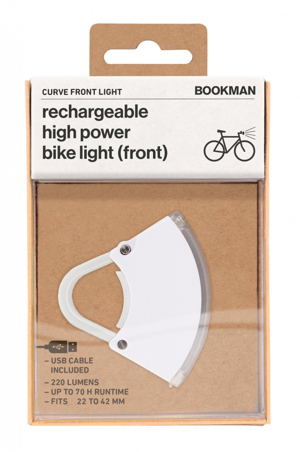 Bookman cykellampa fram vit