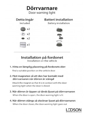 Ledson Dörrvarnare x 2 (Röd LED)