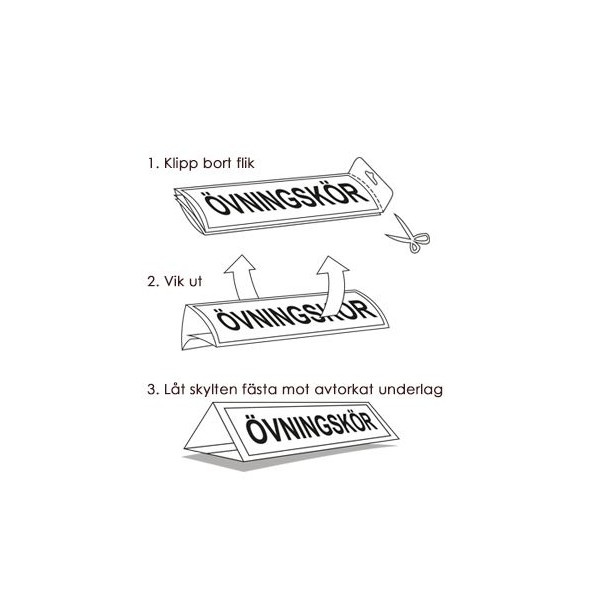 Övningskörningsskylt för tak