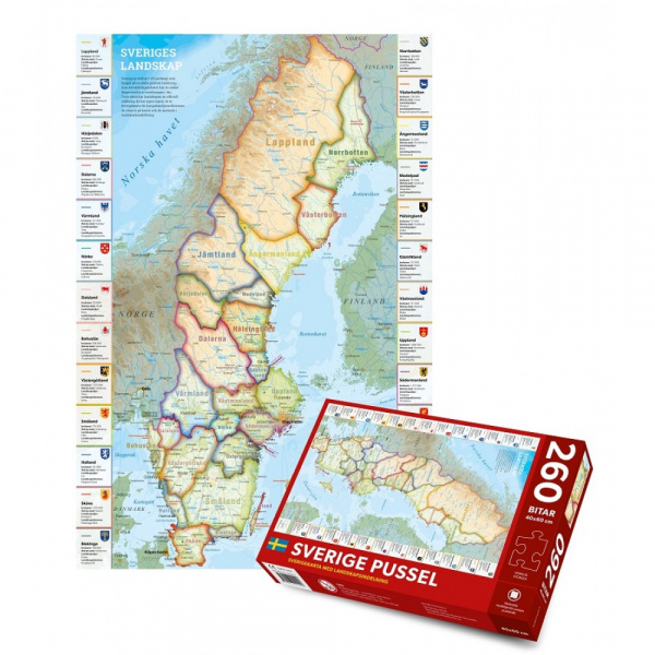 Sverige pussel med landskap 260 bitar