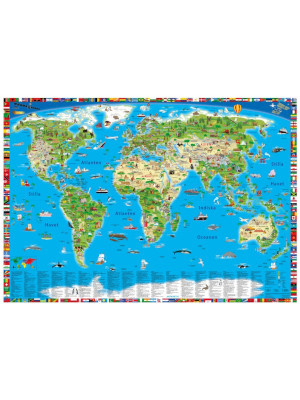 Väggkarta världen barn