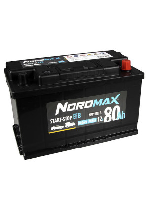 Startbatteri Nordmax EFB 12V 80Ah 740A