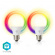 Nedis wifi smart LED lampor färg 2-pack